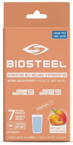 BioSteel High-Performance Sports Hydration Mix (7 Count) 10 BioSteel High-Performance Sports Hydration Mix (7 Count) -Pro Hockey Gear 630615 CAN 20Biosteel Hydration 20Mix Peach 20Mango 7CT Front
