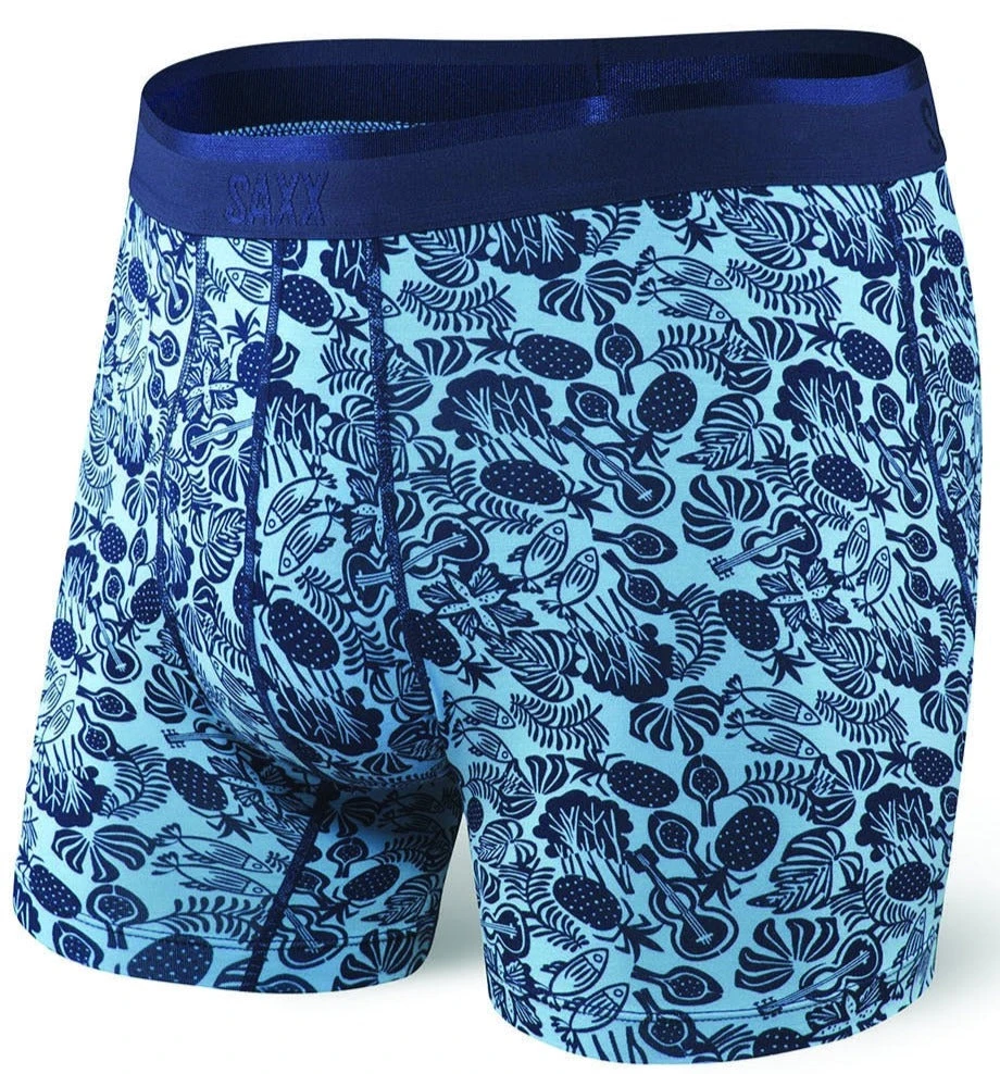 SAXX Platinum Boxer Brief Fly Blue Jungle Jam 3 SAXX Platinum Boxer Brief Fly Blue Jungle Jam